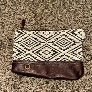 Myra Bag Black and Brown Geometric Clutch